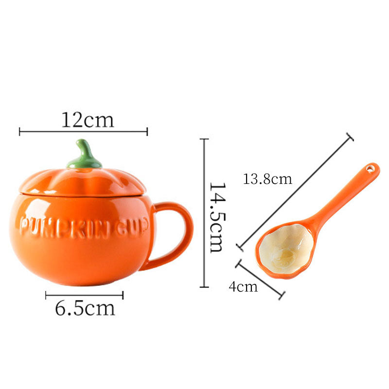 Tasse créative en céramique en forme de citrouille