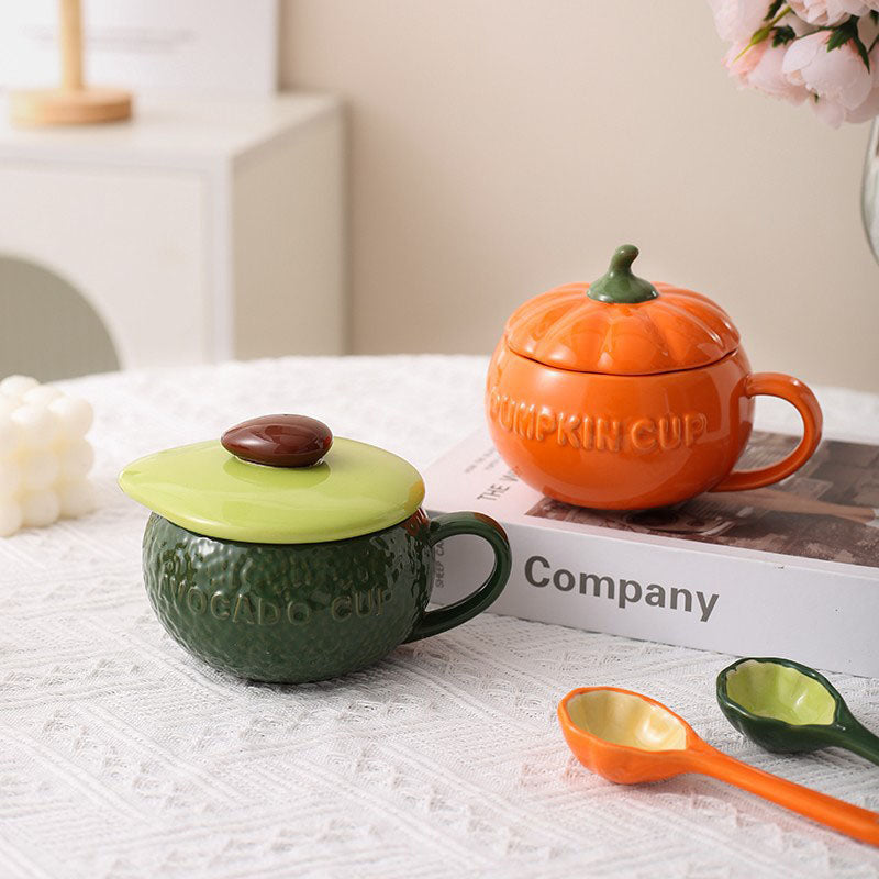 Tasse créative en céramique en forme de citrouille
