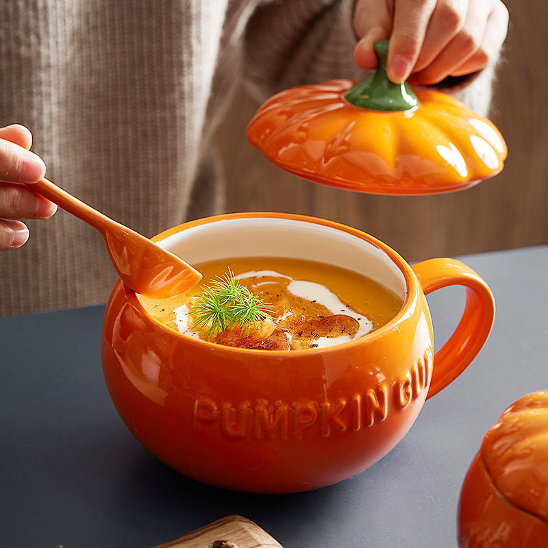 Tasse créative en céramique en forme de citrouille