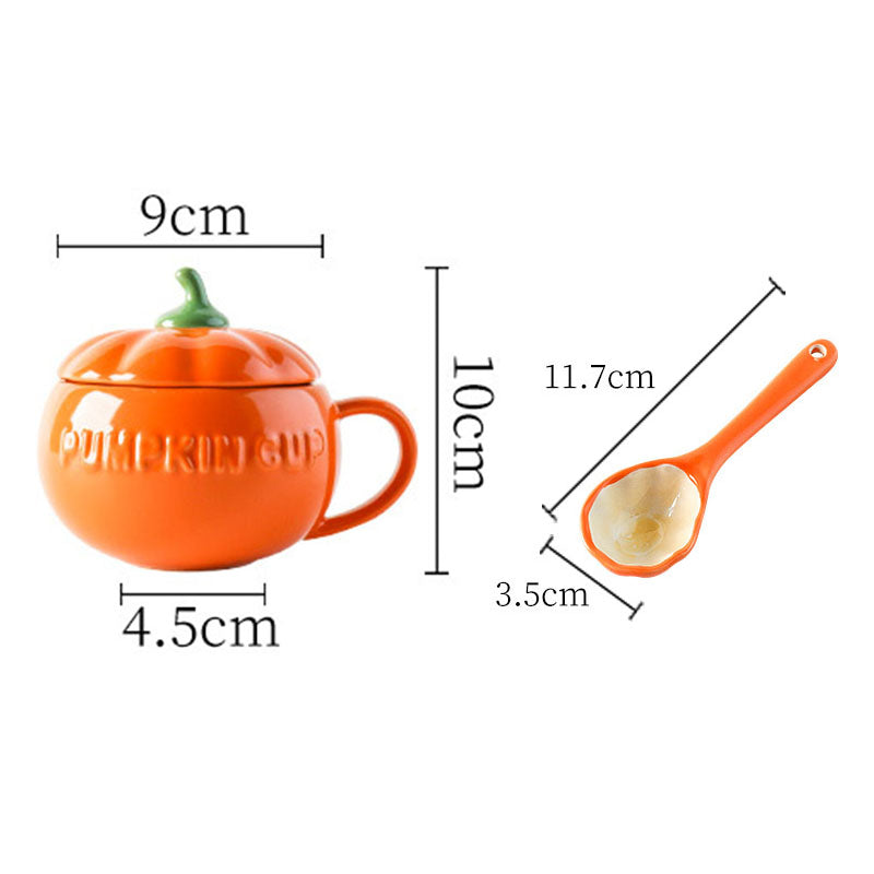 Tasse créative en céramique en forme de citrouille