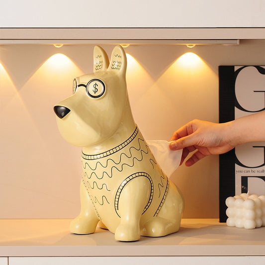 Creative Cute Puppy Ceramic Tissue Box