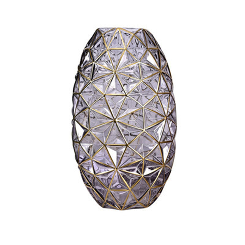 Creative Hydrangea Gold-Painted Glass Vase