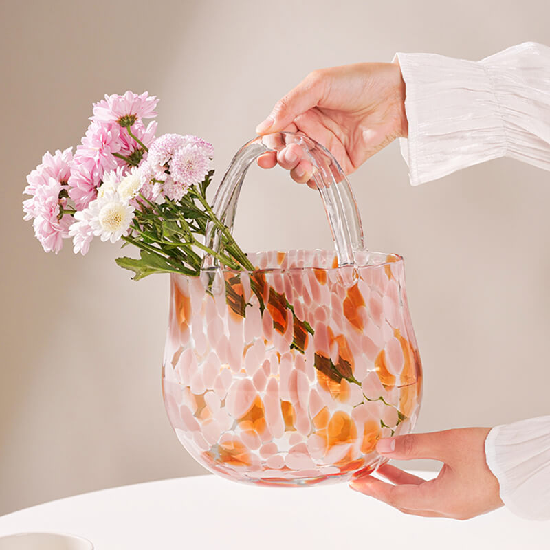 Vase en verre créatif motif léopard