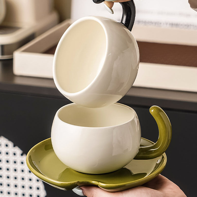 Creative Ceramic Coffee Cup And Saucer Set
