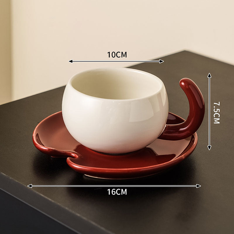 Creative Ceramic Coffee Cup And Saucer Set