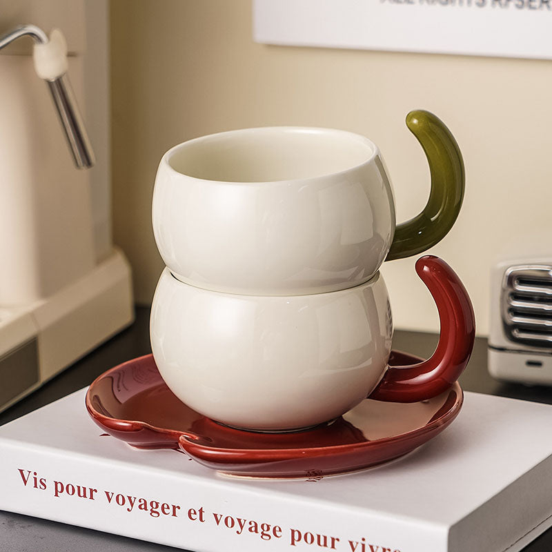 Creative Ceramic Coffee Cup And Saucer Set