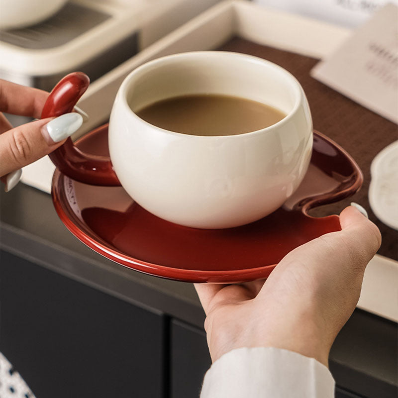 Creative Ceramic Coffee Cup And Saucer Set