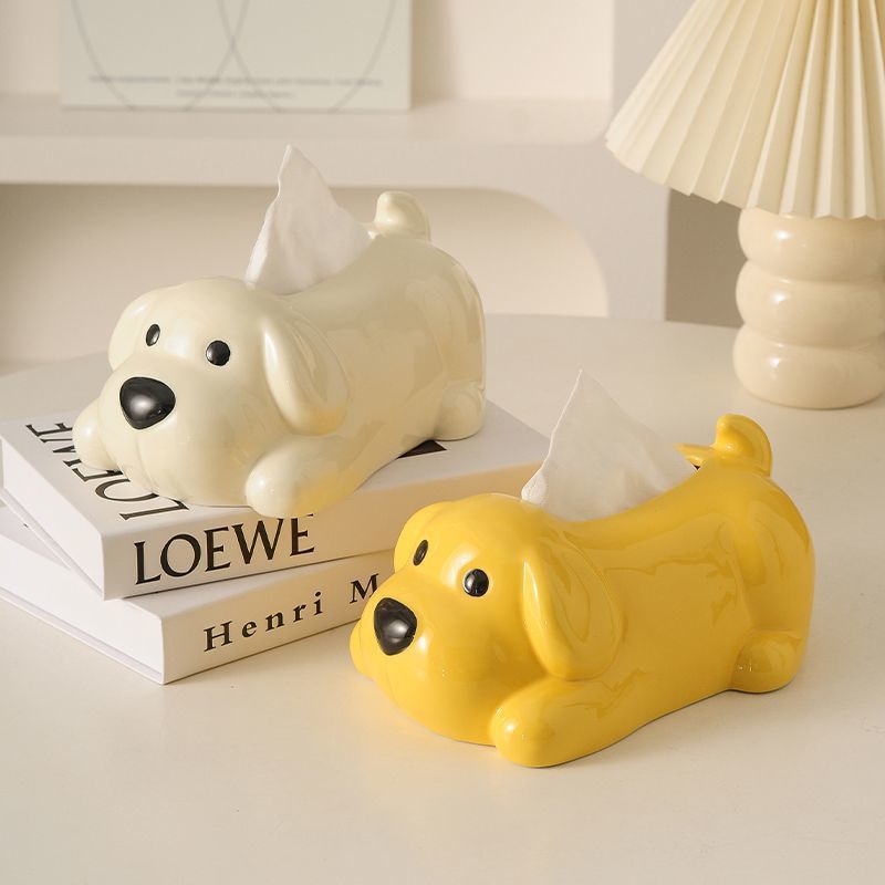 Creative Cute Dog Ceramic Tissue Box