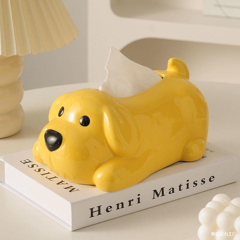 Creative Cute Dog Ceramic Tissue Box