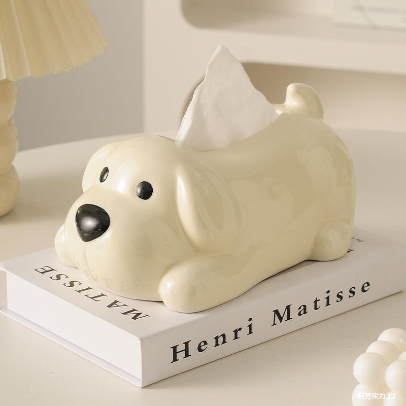 Creative Cute Dog Ceramic Tissue Box