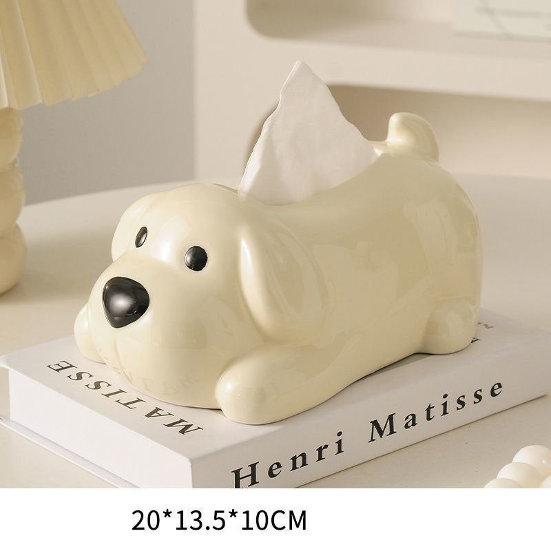 Creative Cute Dog Ceramic Tissue Box