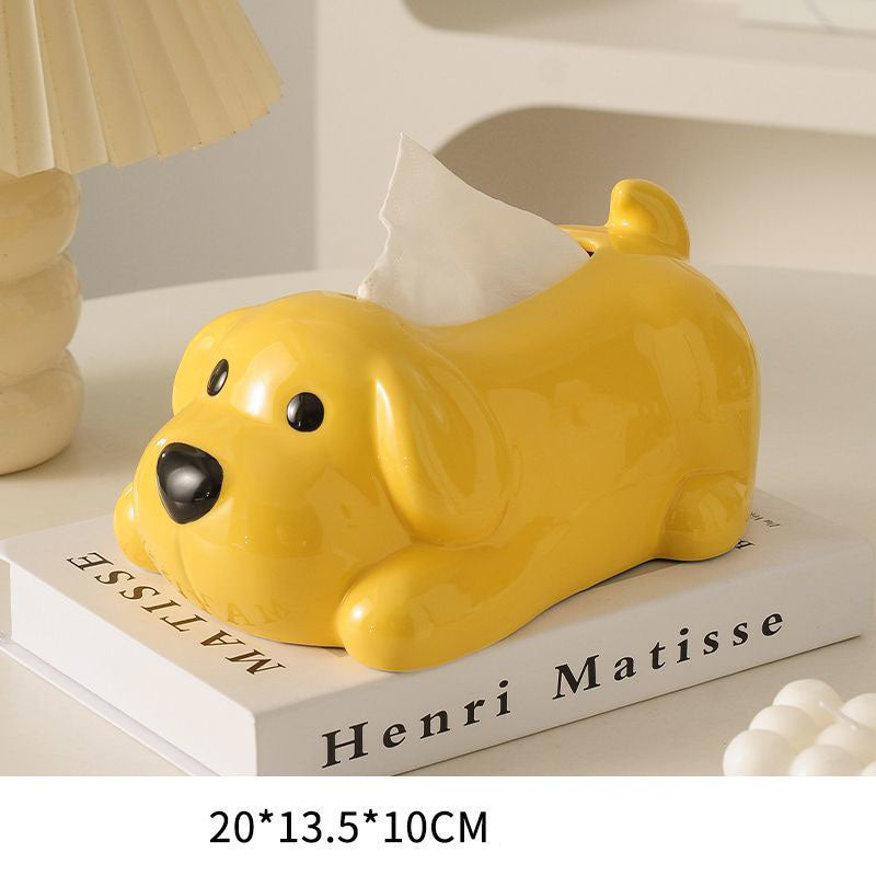 Creative Cute Dog Ceramic Tissue Box