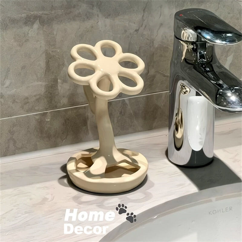 Porte-brosse à dents créatif en forme de fleur