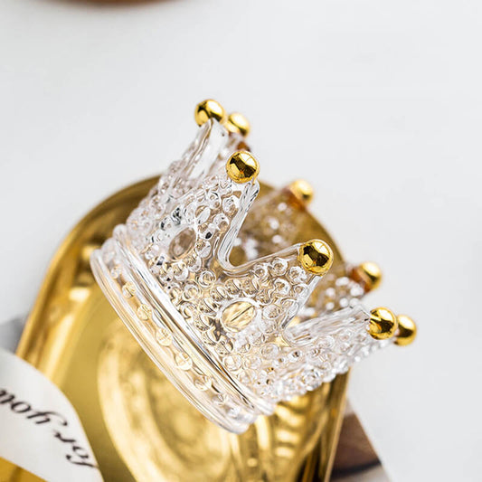 Crown Glass Candle Holder
