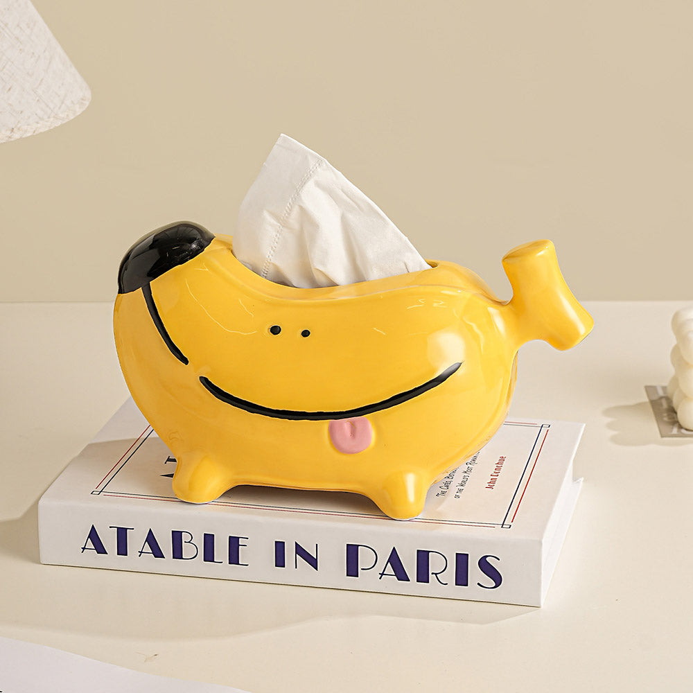Cute Banana Dog Tissue Box
