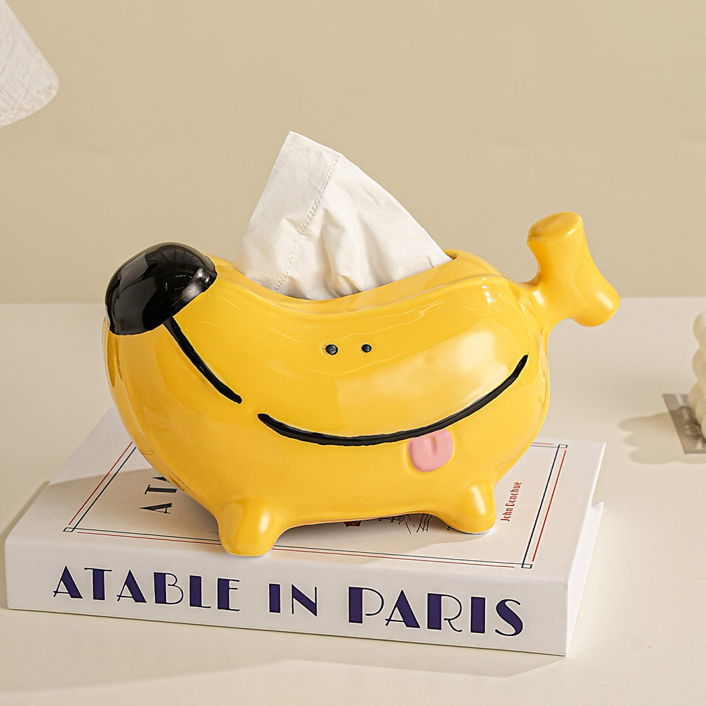 Cute Banana Dog Tissue Box