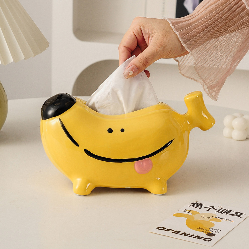 Cute Banana Dog Tissue Box