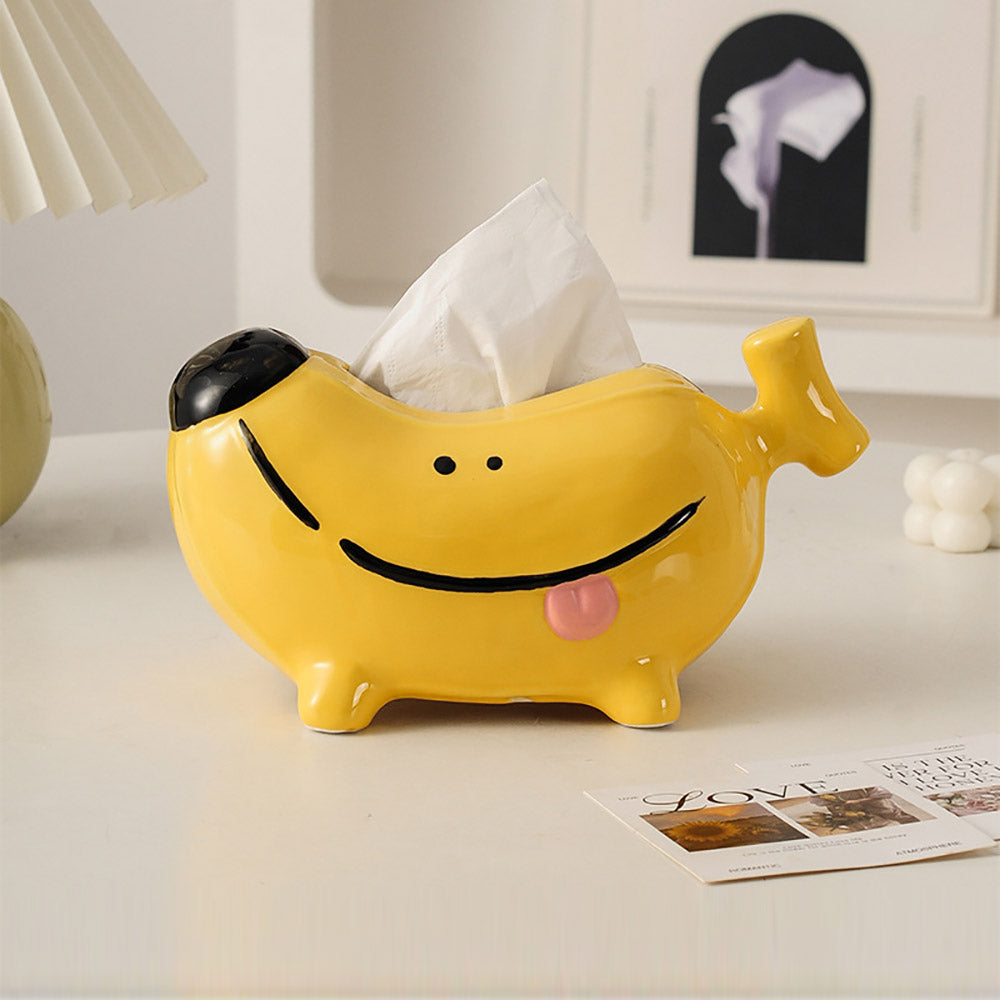 Cute Banana Dog Tissue Box