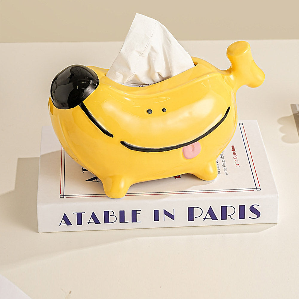 Cute Banana Dog Tissue Box
