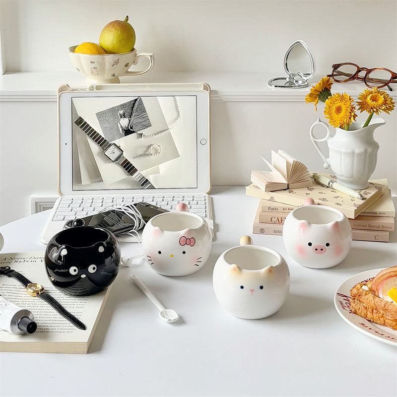 Cute Cat Ceramic Coffee Mugs