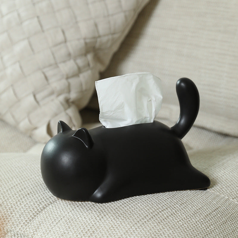 Cute Cat Ceramic Tissue Box