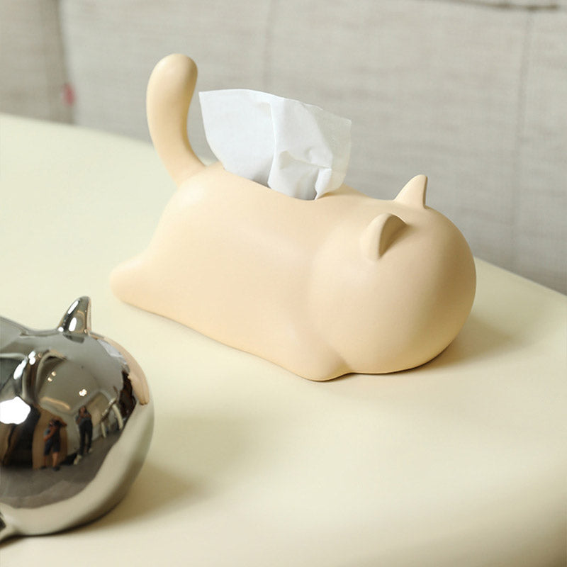 Cute Cat Ceramic Tissue Box