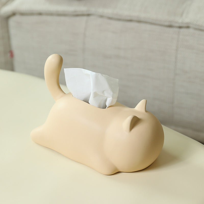 Cute Cat Ceramic Tissue Box
