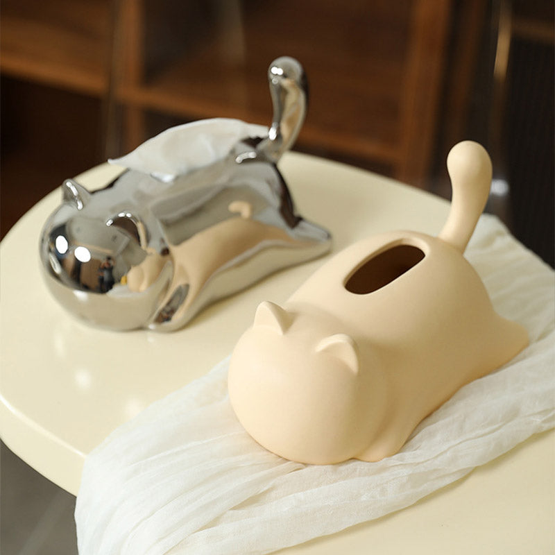 Cute Cat Ceramic Tissue Box