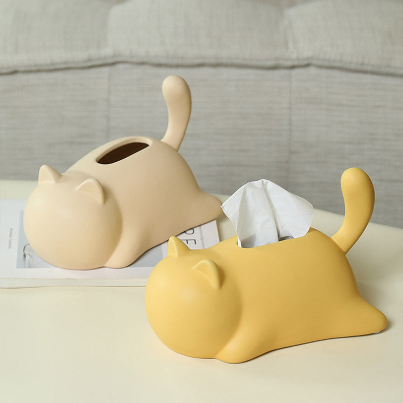 Cute Cat Ceramic Tissue Box
