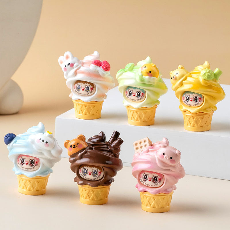 Cute Colorful Ice Cream Labubu Mini Doll