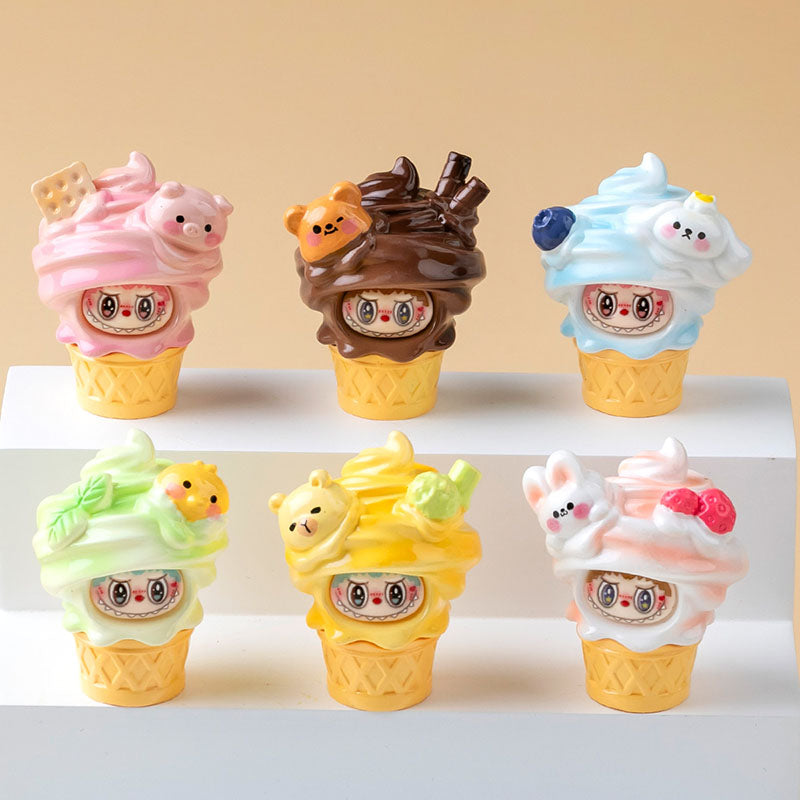 Cute Colorful Ice Cream Labubu Mini Doll