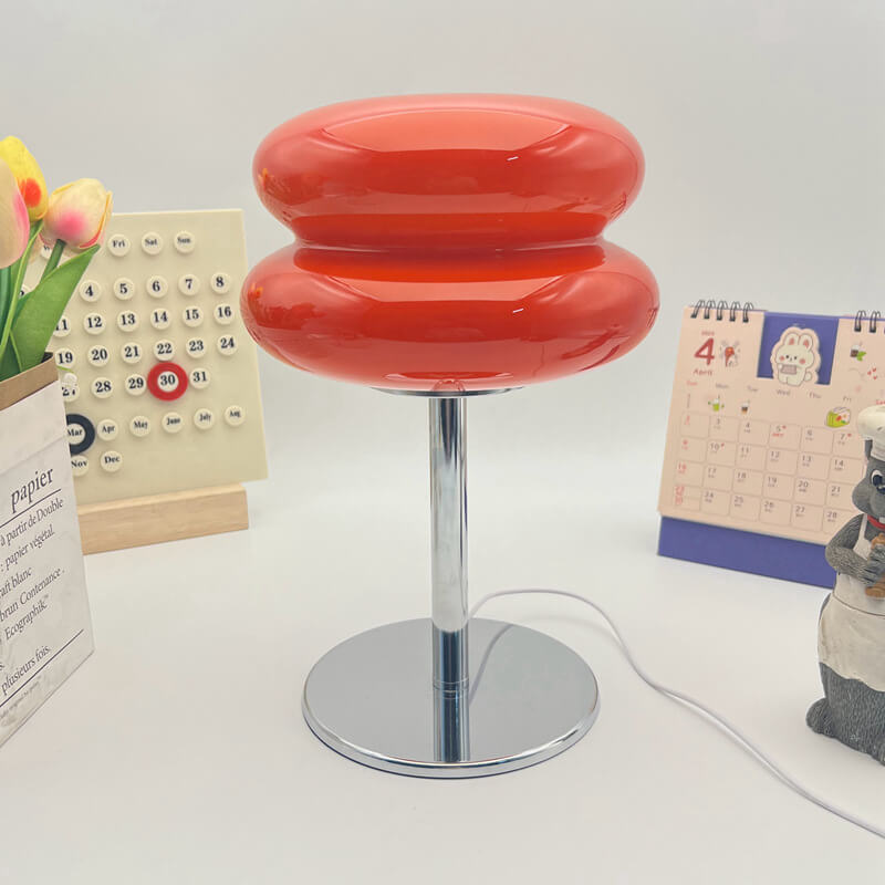 Double-layer Egg Tart Glass Table Lamp