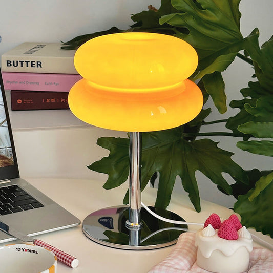Double-layer Egg Tart Glass Table Lamp