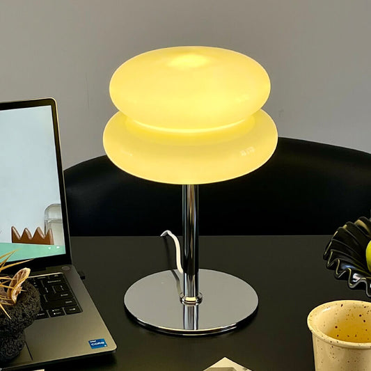 Double-layer Egg Tart Glass Table Lamp