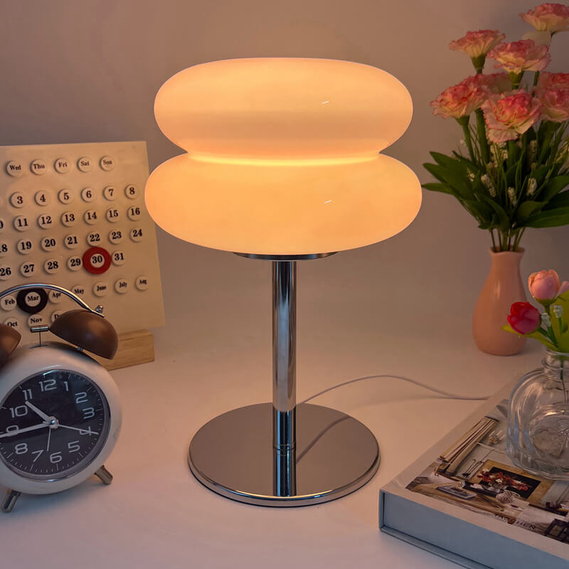 Double-layer Egg Tart Glass Table Lamp