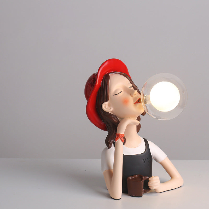 Elegante Coffee Girl Tischlampen