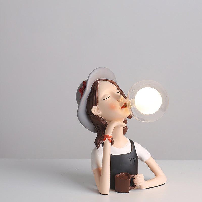 Elegante Coffee Girl Tischlampen