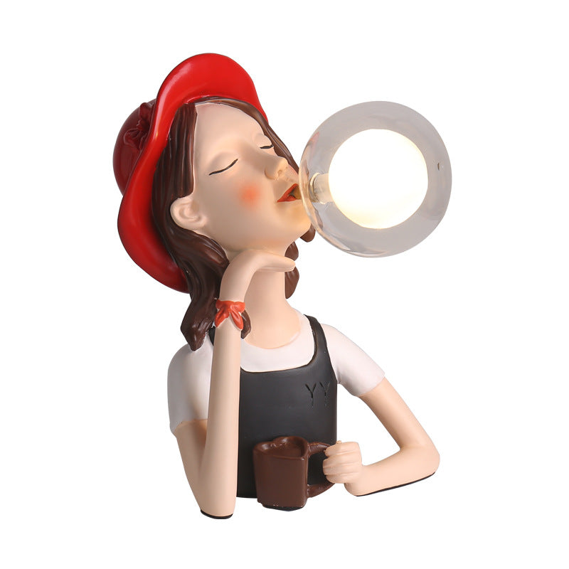 Elegante Coffee Girl Tischlampen
