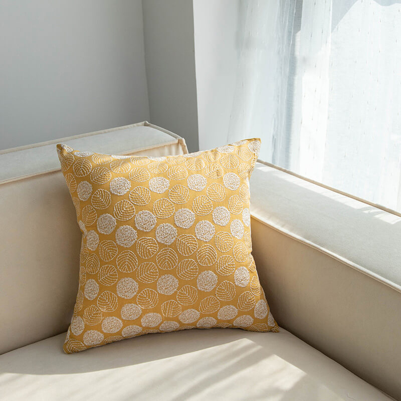 Embroidered Throw Pillow Cover