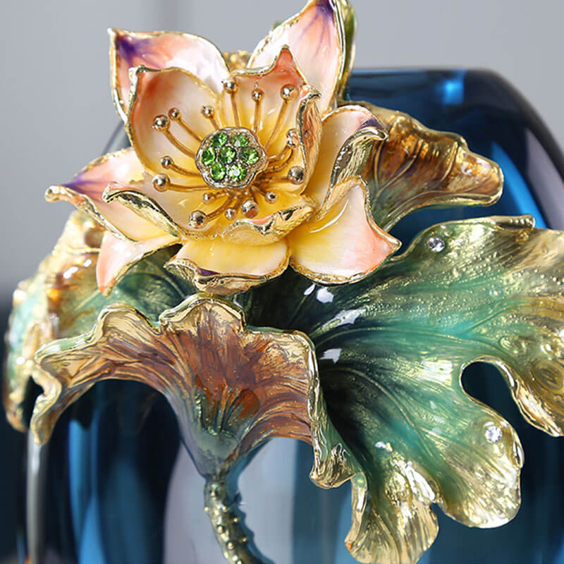 Vase en verre émaillé coloré