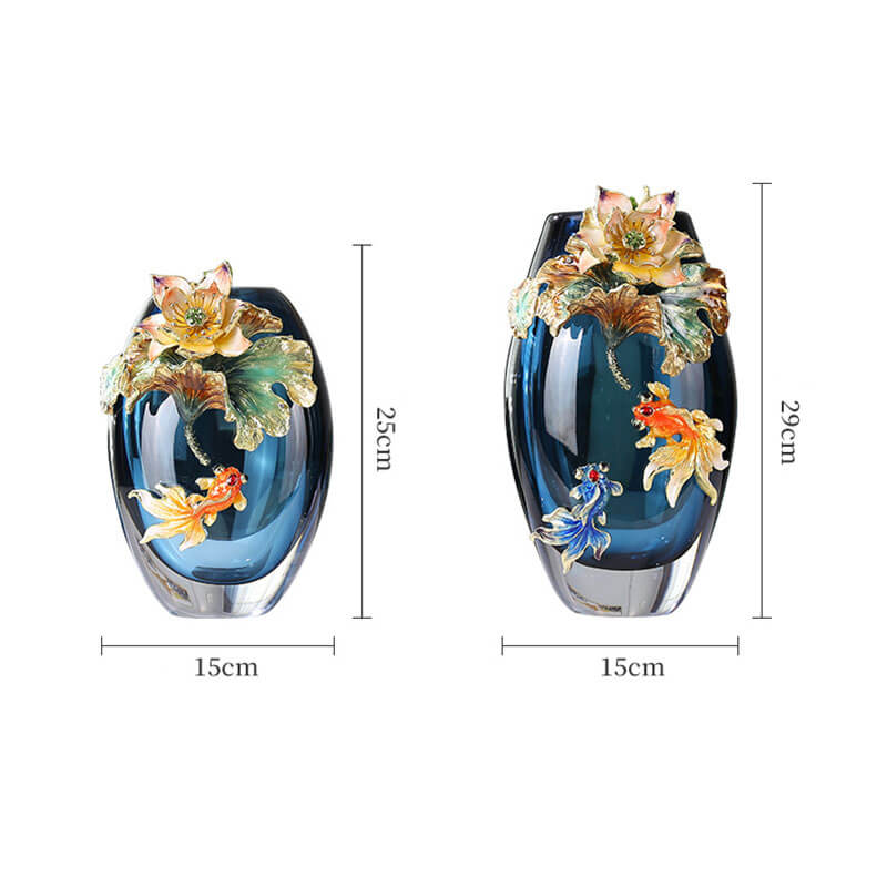 Vase en verre émaillé coloré