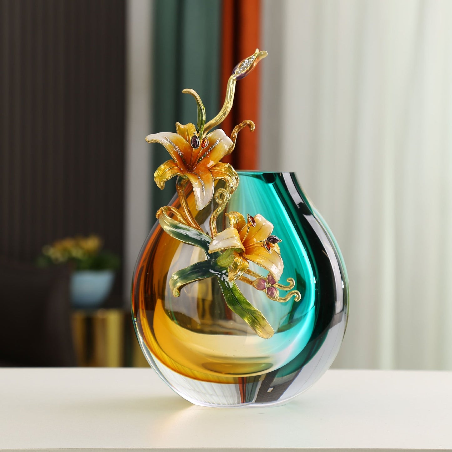 Ornements de vase en émail coloré