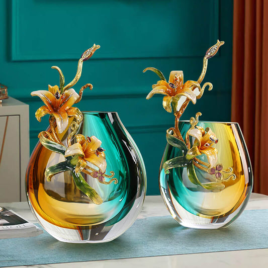 Ornements de vase en émail coloré