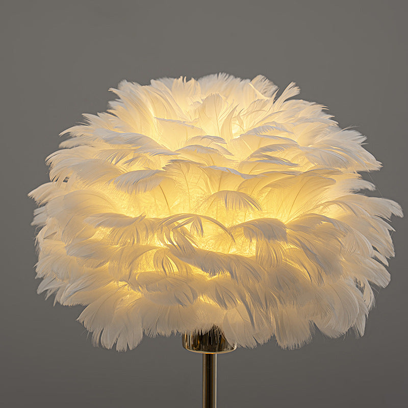 Feather Shade Table Lamp