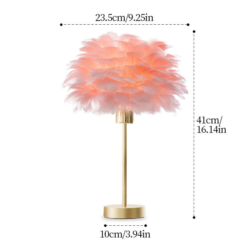 Feather Shade Table Lamp
