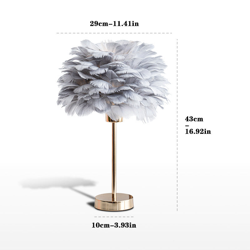 Feather Shade Table Lamp