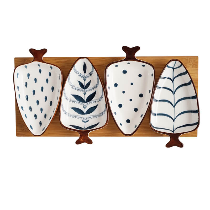 Fishtail Ceramic Snack Plate Set