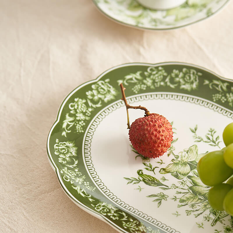 Floral Print Ceramic Plate