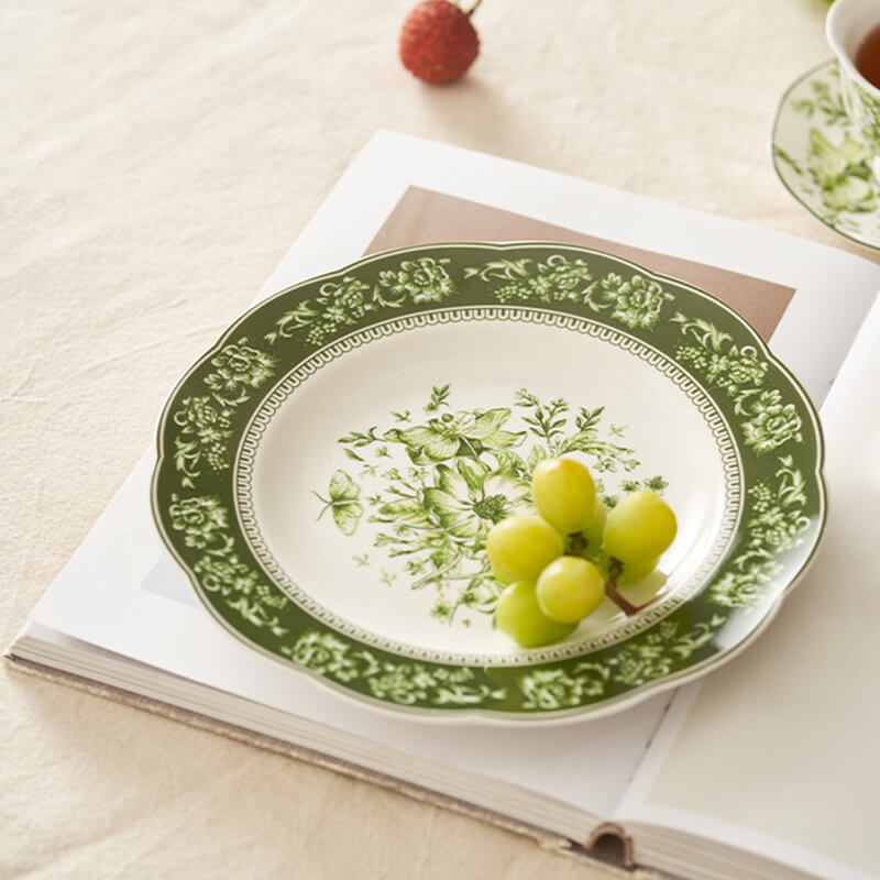 Floral Print Ceramic Plate