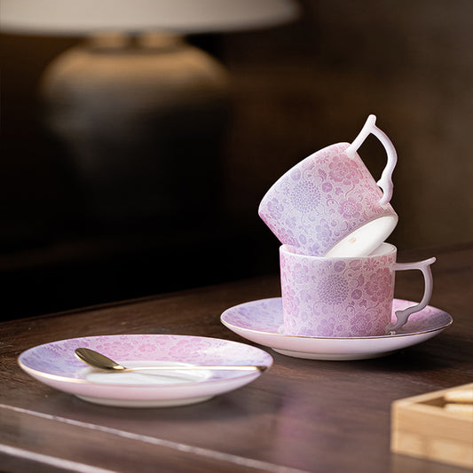 Floral Shadows Under The Lamp Ceramic Cup